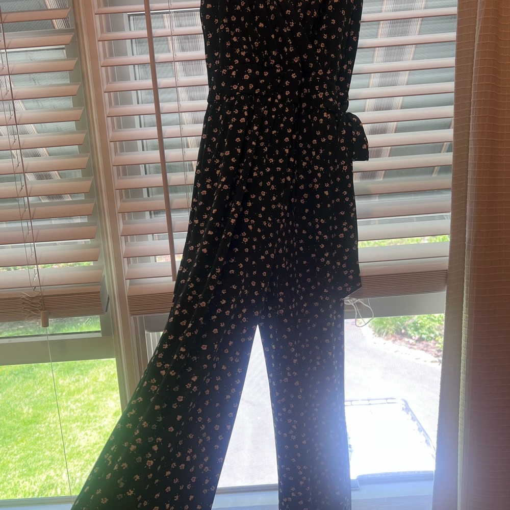 Floral Black Jumpsuit